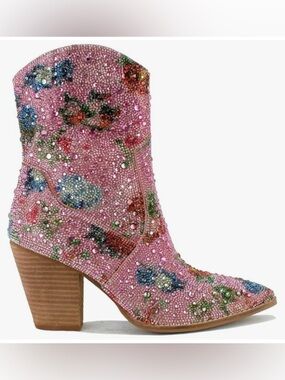 New! The “Sabrina” Floral Rhinestone Bling Short Cowgirl Rodeo Queen Boot